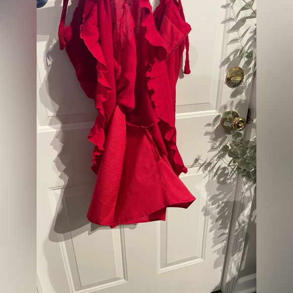 Nasty Gal red midi dress size large 8 dress great condition zipper back - Picture 8 of 9